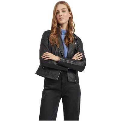 Vila Lederjacke - Feli Modell - Schwarz - Damen Vila Lederjacke - Feli Modell - Schwarz - Damen