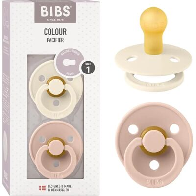 BIBS Ivory / Blush Natural Rubber Size 1 Pacifier - Pacifier BIBS Ivory / Blush Natural Rubber Size 1 Pacifier - Pacifier