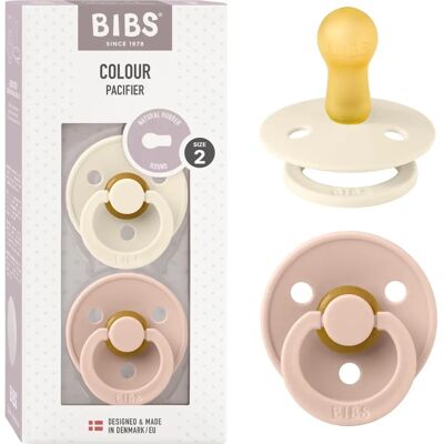 BIBS Ivory / Blush Dummy - Pacifier - Size 2 - Baby BIBS Ivory / Blush Dummy - Pacifier - Size 2 - Baby