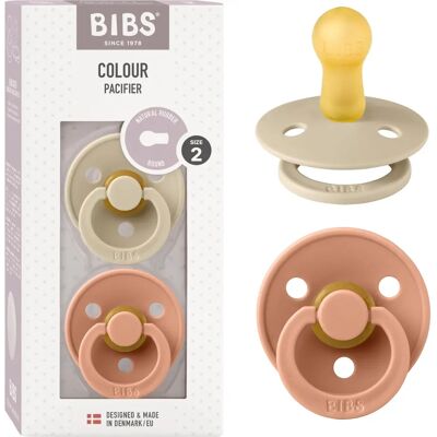 Bibs Wanilia/Brzoskwinia Naturalny Lateks Smoczki - 2 Opakowania Bibs Wanilia/Brzoskwinia Naturalny Lateks Smoczki - 2 Opakowania