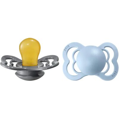 BIBS Organic Natural Rubber Pacifier - 0-6 Months - Baby Blue - Orthodontic BIBS Organic Natural Rubber Pacifier - 0-6 Months - Baby Blue - Orthodontic