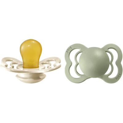 BIBS Ivory / Sage Natural Rubber Dummy Size 1 - Dummy & Pacifier BIBS Ivory / Sage Natural Rubber Dummy Size 1 - Dummy & Pacifier