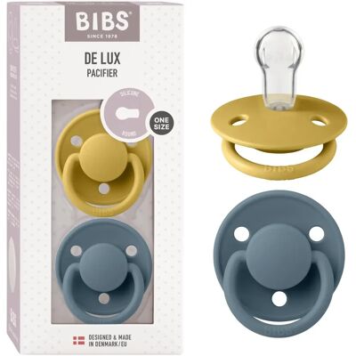 Dudlík BIBS Hořčice/ Petrol Silikon - 0-3 let - Kulatý tvar Dudlík BIBS Hořčice/ Petrol Silikon - 0-3 let - Kulatý tvar