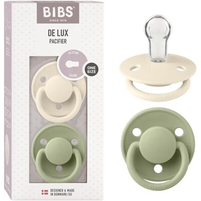 Sada dudlíků BIBS Ivory/Sage - Přírodní Materiál, 0-3 let Sada dudlíků BIBS Ivory/Sage - Přírodní Materiál, 0-3 let