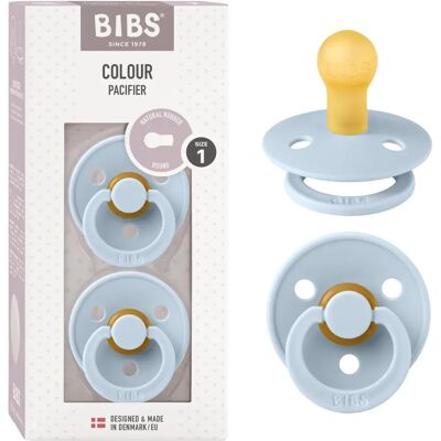 Bibs Baby Blue Naturlatex nappar - 2-pack - 0-6 månader Bibs Baby Blue Naturlatex nappar - 2-pack - 0-6 månader