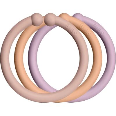 BIBS Loops Hengeringer - 12 stk, Rosa, Fersken, Mørklilla - Babyleketøy BIBS Loops Hengeringer - 12 stk, Rosa, Fersken, Mørklilla - Babyleketøy
