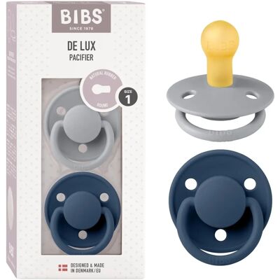 Sucette en caoutchouc naturel Bibs - Pack de 2 - Taille 1 - Cloud/Steel - Publicité Sucette en caoutchouc naturel Bibs - Pack de 2 - Taille 1 - Cloud/Steel - Publicité