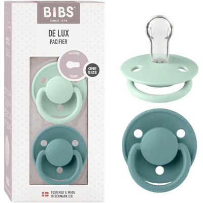 Bibs De Lux Schnuller - Naturkautschuk, Sterilisierbar - 0-36 Monate - Nordic Mint/Island Sea Bibs De Lux Schnuller - Naturkautschuk, Sterilisierbar - 0-36 Monate - Nordic Mint/Island Sea