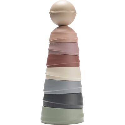 BIBS Pastel Rainbow Stable Tårn - 8 stk for barn BIBS Pastel Rainbow Stable Tårn - 8 stk for barn