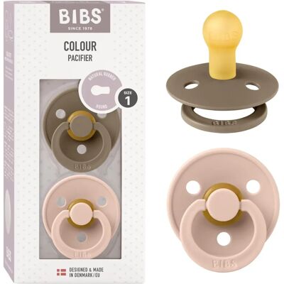 Bibs Naturkautschuk Baby Schnuller Set - Dunkel Eiche/Rosé - 0-6 Monate Bibs Naturkautschuk Baby Schnuller Set - Dunkel Eiche/Rosé - 0-6 Monate