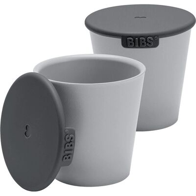 BIBS Grau Kinder Becher - Kinder Becher mit Deckel BIBS Grau Kinder Becher - Kinder Becher mit Deckel