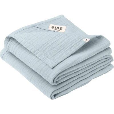 BIBS Baby Blå Organisk Bomull Muslin Klut - Stoffbleier BIBS Baby Blå Organisk Bomull Muslin Klut - Stoffbleier