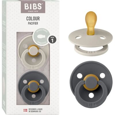 Bibs Natural Rubber Pacifier - Sand/Iron - 0-6 Months Bibs Natural Rubber Pacifier - Sand/Iron - 0-6 Months