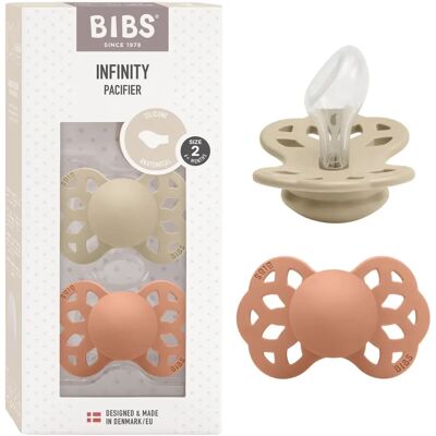 Sucette Bibs - Pack de 2 - Taille 2 - Anatomique - Vanille/Peach - 6+ Mois - Publicité Sucette Bibs - Pack de 2 - Taille 2 - Anatomique - Vanille/Peach - 6+ Mois - Publicité