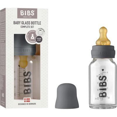 Bibs Butelka dla Niemowląt ze Szkła - Naturalna Guma, 110ml Bibs Butelka dla Niemowląt ze Szkła - Naturalna Guma, 110ml