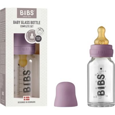 Bibs Butelka dla niemowląt z szkła - 110 ml - Fioletowa - Butelka - Szkło Bibs Butelka dla niemowląt z szkła - 110 ml - Fioletowa - Butelka - Szkło