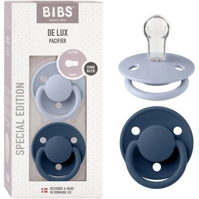 Bibs De Lux Schnuller-Set - Dusty Blue/Steel Blue Bibs De Lux Schnuller-Set - Dusty Blue/Steel Blue
