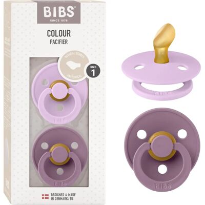 Sucette en caoutchouc naturel Bibs - Pack de 2 - Taille 1 - Anatomique - Violet - Publicité Sucette en caoutchouc naturel Bibs - Pack de 2 - Taille 1 - Anatomique - Violet - Publicité