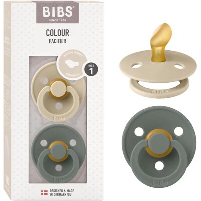 Bibs Natuurlijke Rubber Speen - 2 Stuks - Maat 1 - Anatomisch - Vanille/Groen - Babyproduct Bibs Natuurlijke Rubber Speen - 2 Stuks - Maat 1 - Anatomisch - Vanille/Groen - Babyproduct