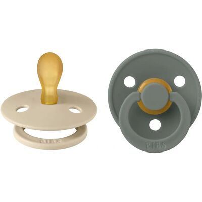 Tétine en caoutchouc naturel Bibs - Pack de 2 - Taille 1 - Symétrique - Vanille/Vert - Publicité Tétine en caoutchouc naturel Bibs - Pack de 2 - Taille 1 - Symétrique - Vanille/Vert - Publicité