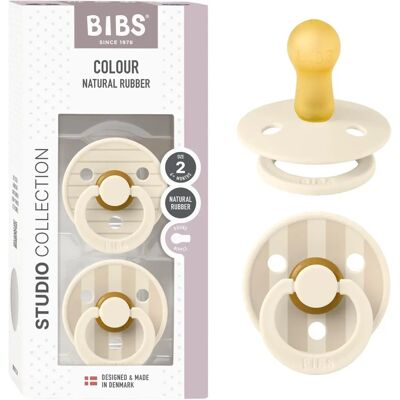 BIBS Ivory/Vanilla Size 2 Pacifier - Natural Latex, Round Shield BIBS Ivory/Vanilla Size 2 Pacifier - Natural Latex, Round Shield
