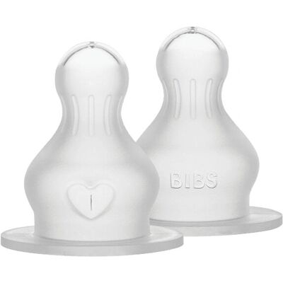 Bibs Flaske Sutt - Silikon Langsom Strøm Bibs Flaske Sutt - Silikon Langsom Strøm