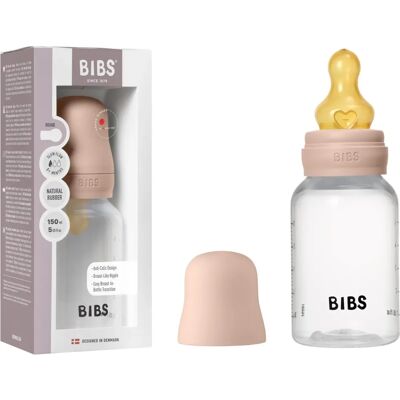 BIBS Dětská lahvička s pomalým průtokem růžová - Dětská láhev BIBS Dětská lahvička s pomalým průtokem růžová - Dětská láhev