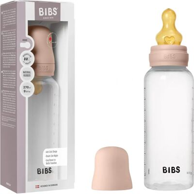 BIBS Dětská láhev z latexu 270 ml - Střední průtok - Blush BIBS Dětská láhev z latexu 270 ml - Střední průtok - Blush