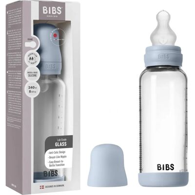 BIBS Baby Glass Bottle Silikone Medium Flow Baby Blue - Baby Bottle BIBS Baby Glass Bottle Silikone Medium Flow Baby Blue - Baby Bottle