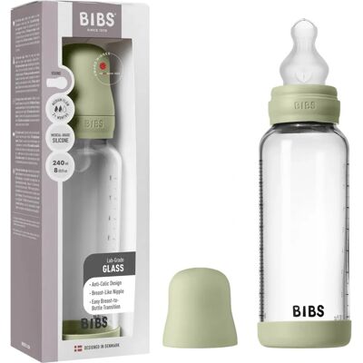 BIBS Biberon in vetro per bambini Flusso medio Salvia - Biberon bambino BIBS Biberon in vetro per bambini Flusso medio Salvia - Biberon bambino
