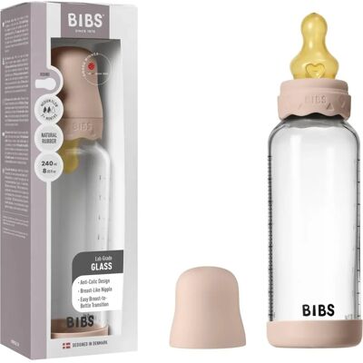 BIBS Babyglas Boheme Flaske Naturlatex Mellemstrøm Rose - Babyflaske BIBS Babyglas Boheme Flaske Naturlatex Mellemstrøm Rose - Babyflaske
