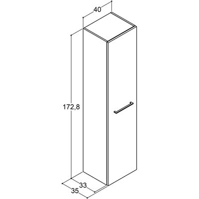 Megabad Multo Hochschrank - Soft-Close, Glasböden, 40x172,8cm Megabad Multo Hochschrank - Soft-Close, Glasböden, 40x172,8cm