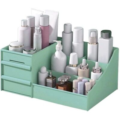 UNIQ Grøn Make-up Organizer med to skuffer UNIQ Grøn Make-up Organizer med to skuffer