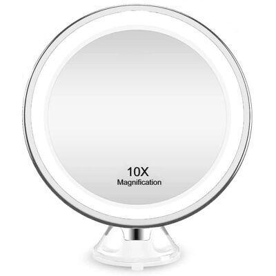 UNIQ Weiß LED Vergrößerungsspiegel mit Saugnapf 10x UNIQ Weiß LED Vergrößerungsspiegel mit Saugnapf 10x