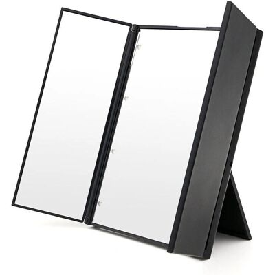 UNIQ Musta Tri-Fold Meikkipeili LED-valolla UNIQ Musta Tri-Fold Meikkipeili LED-valolla