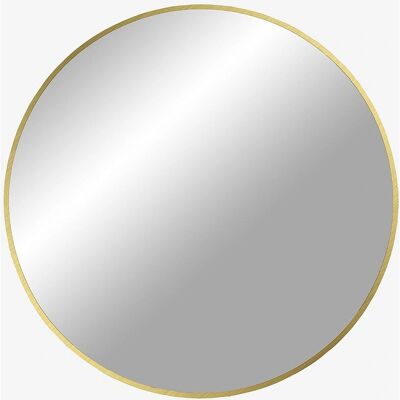 Miroir en aluminium marron clair House Nordic - Ø 60 cm - Fixation murale - Publicité Miroir en aluminium marron clair House Nordic - Ø 60 cm - Fixation murale - Publicité