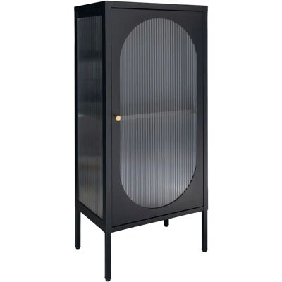 House Nordic Adelaide - Vitrinen, Schwarz, Welliges Glastür - Schwarz mit Wellen-Glas-Tür House Nordic Adelaide - Vitrinen, Schwarz, Welliges Glastür - Schwarz mit Wellen-Glas-Tür