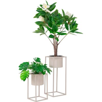 House Nordic Marla Beigefarbene Stahlblumentöpfe - Set aus 2 House Nordic Marla Beigefarbene Stahlblumentöpfe - Set aus 2