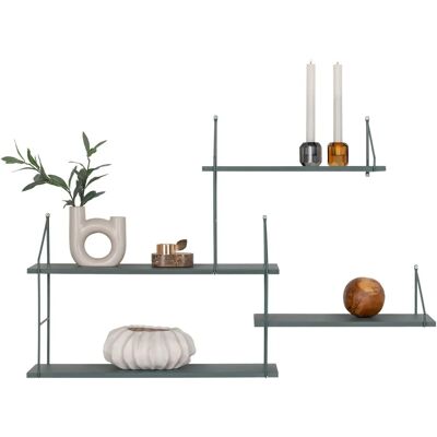 House Nordic Grüne Wandregal - 4-stöckig Paulownia & Stahl - 99x17.5x62cm House Nordic Grüne Wandregal - 4-stöckig Paulownia & Stahl - 99x17.5x62cm