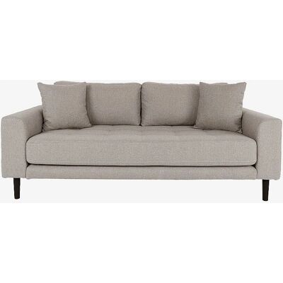 House Nordic Lido 2,5-Sitzer Sofa - Stein, Kissen, Schwarze Beine House Nordic Lido 2,5-Sitzer Sofa - Stein, Kissen, Schwarze Beine