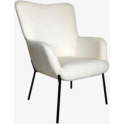 House Nordic Weißer Bouclé-Sessel - Moderner Stil & Komfort House Nordic Weißer Bouclé-Sessel - Moderner Stil & Komfort