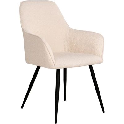 House Nordic 1001163 Witte Polyester Eetkamerstoel - Eetkamerstoel House Nordic 1001163 Witte Polyester Eetkamerstoel - Eetkamerstoel