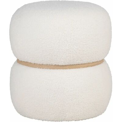 House Nordic Milford Pouffe - Rund, Weiß, 38x41cm - Pouffe House Nordic Milford Pouffe - Rund, Weiß, 38x41cm - Pouffe