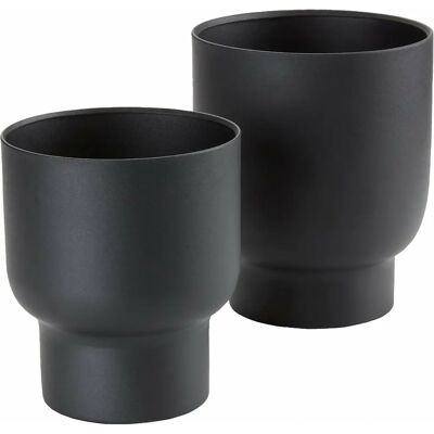 House Nordic FULDA Blumentopf - Schwarz - Set aus 2 - Gartendekoration House Nordic FULDA Blumentopf - Schwarz - Set aus 2 - Gartendekoration