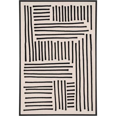 House Nordic Schwarze und beigen Leinwanddruck - Linien - Leinwanddruck House Nordic Schwarze und beigen Leinwanddruck - Linien - Leinwanddruck