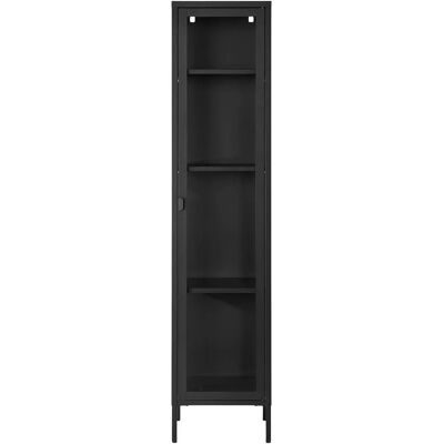 House Nordic - Entréskabinet - Sort - Stål og glas - 40x35x180 cm - Moderne House Nordic - Entréskabinet - Sort - Stål og glas - 40x35x180 cm - Moderne