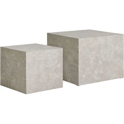 House Nordic 2 Beigene Marmor-Optik Couchtische - Couchtische House Nordic 2 Beigene Marmor-Optik Couchtische - Couchtische