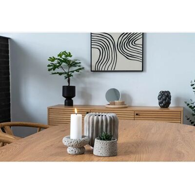 House Nordic - Candle Holder Set - Cement - Gray House Nordic - Candle Holder Set - Cement - Gray