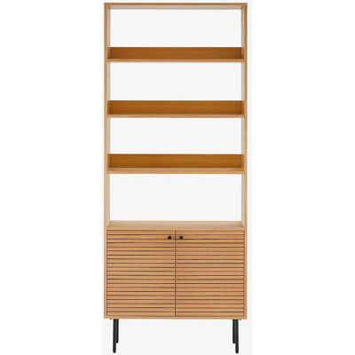 Bibliothèque en chêne naturel - 80x30x200 cm - Étagère - Publicité Bibliothèque en chêne naturel - 80x30x200 cm - Étagère - Publicité