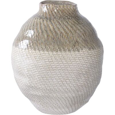 House Nordic Biało i Zielono Ceramiczna Waza - Waza House Nordic Biało i Zielono Ceramiczna Waza - Waza